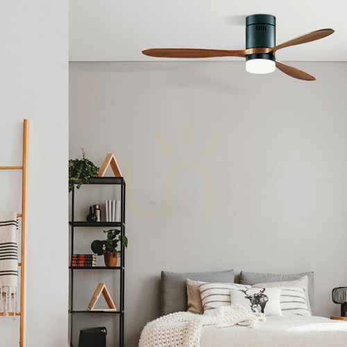 Jelölje be Zambelis LED mennyezeti ventilátor fekete cseresznye lapátok 132 cm