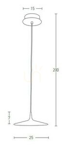 Zambelis LED függőlámpa fekete fa 8W 3000K 25 cm small 1