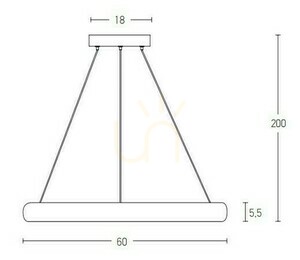 Zambelis LED függőlámpa 50W 3000K dimmelhető homokfehér 60 cm small 1