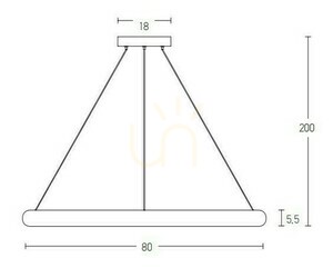 Függőlámpa Zambelis 60W 3000K arany matt alumínium-akril 80 cm, dimmelhető small 2
