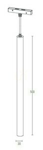 Zambelis fekete LED függőlámpa 7W 3000K alumínium 50 cm small 1