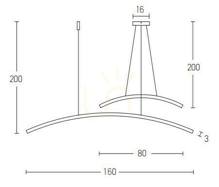Előnézet LED függőlámpa Zambelis 48W 3000K fehér matt alumínium akril 80+160 cm LED függőlámpa Zambelis 48W 3000K fehér matt alumínium akril 80+160 cm