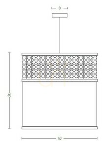 Függőlámpa Zambelis bézs zsákvászon E27 25W 40 cm small 2