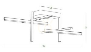 Plafonlámpa Zambelis 46W LED 3000K dimmelhető arany matt 95 cm small 2