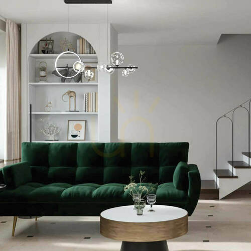 Jelölje be Függőlámpa Zambelis fekete fém üveg 7xG9 14W 89 cm 3000K