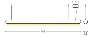Függőlámpa LED 45W bronz Zambelis 3000K alumínium 141 cm small 2
