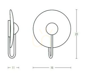 Zambelis LED fali lámpa fehér márvány-corten 3W 3000K 16 cm small 2