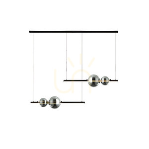 Függőlámpa Zambelis LED 22W fekete matt füstüveg 105 cm small 1