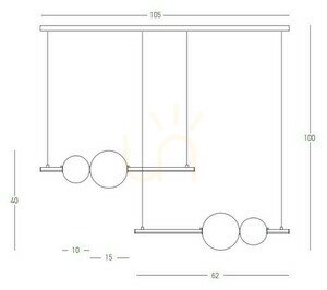 Függőlámpa Zambelis LED 22W fekete matt füstüveg 105 cm small 2