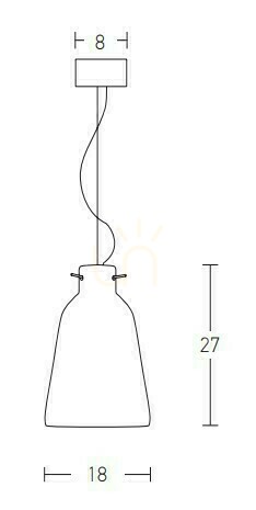 Jelölje be Zambelis függőlámpa E27 fehér matt clay 18 cm