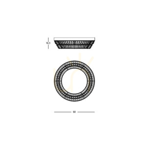 Zambelis 23047 LED mennyezeti lámpa, antik sárgaréz és kristály, 60 cm, 38 W, 3000 K small 3