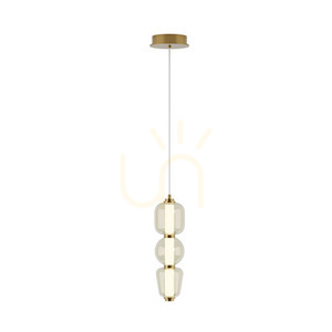 Zambelis 23062 LED függőlámpa, matt arany és pezsgőszínű üveg, 12 W 3000 K small 1