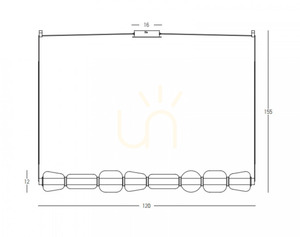 Zambelis LED függőlámpa 37W 3000K fekete matt füstölt üveg 120 cm small 2