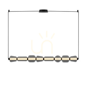 Zambelis LED függőlámpa 37W 3000K fekete matt füstölt üveg 120 cm small 1