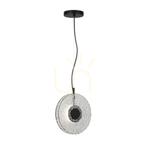 Zambelis LED függőlámpa 8W 3000K fekete matt tiszta üveg 28 cm small 1