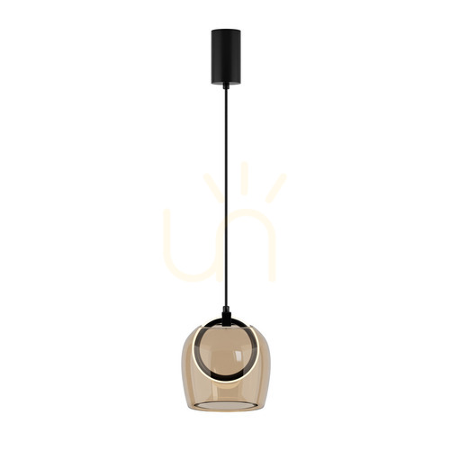 Jelölje be Zambelis 23079 fekete LED függőlámpa pezsgőszínű üveggel 6 W 3000 K Ø20 cm