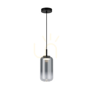 Függőlámpa Zambelis LED 12W 3000K fekete matt füstölt üveg 15 cm 1 Függőlámpa Zambelis LED 12W 3000K fekete matt füstölt üveg 15 cm small 1