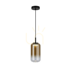 Függő LED lámpa Zambelis fekete matt-arany üveg 12W 3000K 15 cm small 1