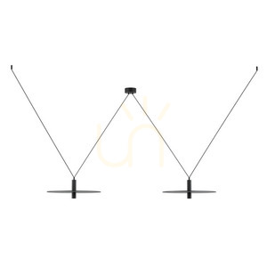Zambelis fekete LED függőlámpa 2x7 W 3000 K, fém és alumínium small 1