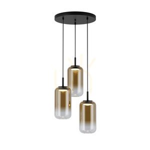 Zambelis függőlámpa LED 3x12W 3000K fekete-arany üveg 38 cm small 1