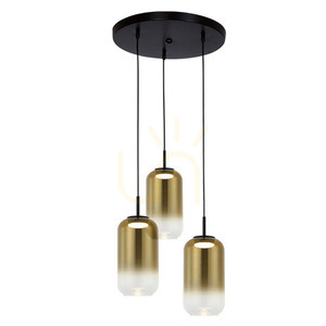 Zambelis függőlámpa LED 3x12W 3000K fekete-arany üveg 38 cm small 0