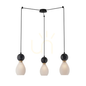 Zambelis 3xE14 függőlámpa fekete márvány sárgaréz 80 cm small 1
