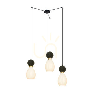 Zambelis 3xE14 függőlámpa fekete márvány sárgaréz 80 cm small 0