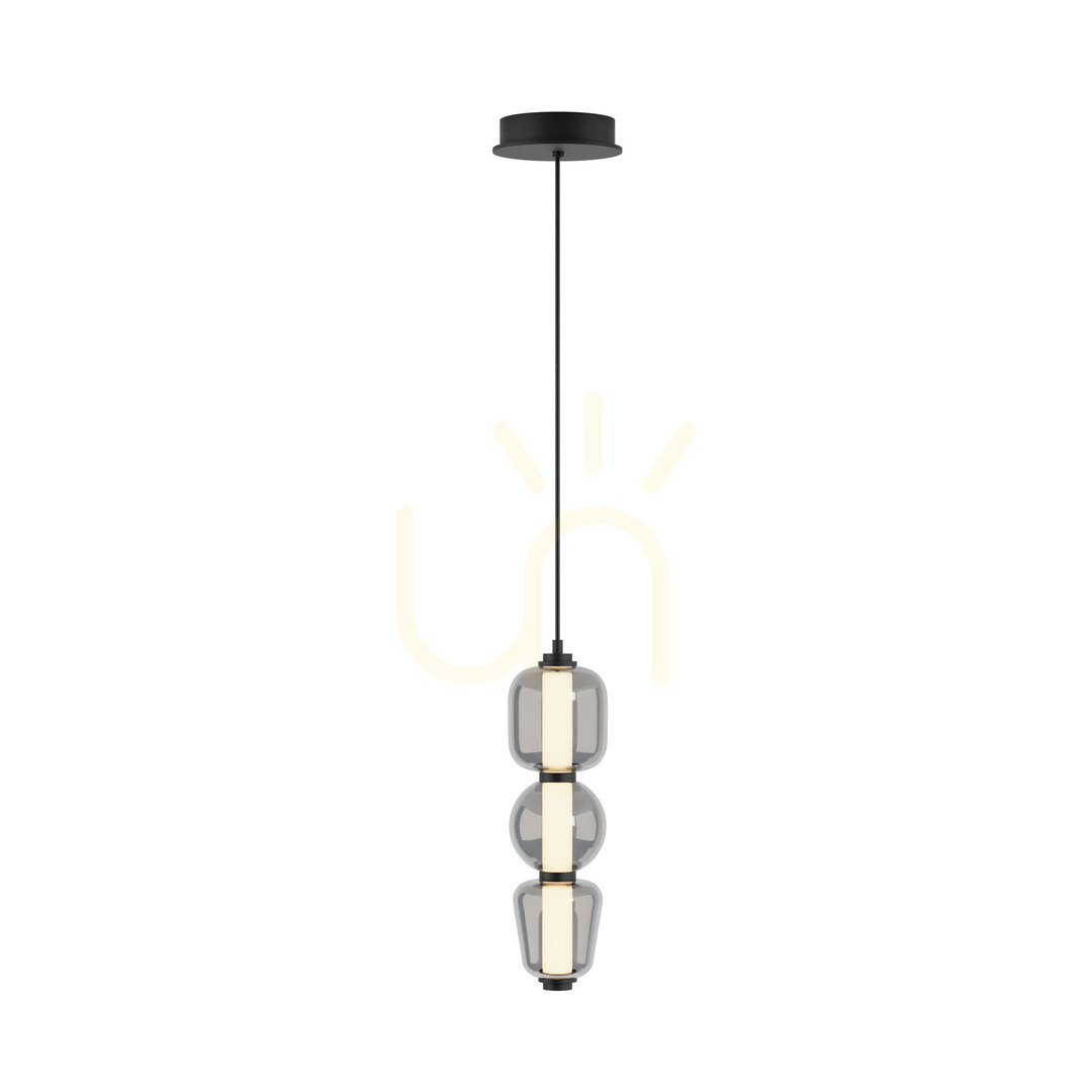 Kilátás Függőlámpa Zambelis LED 12W 3000K fekete matt füstölt üveg 12 cm Függőlámpa Zambelis LED 12W 3000K fekete matt füstölt üveg 12 cm