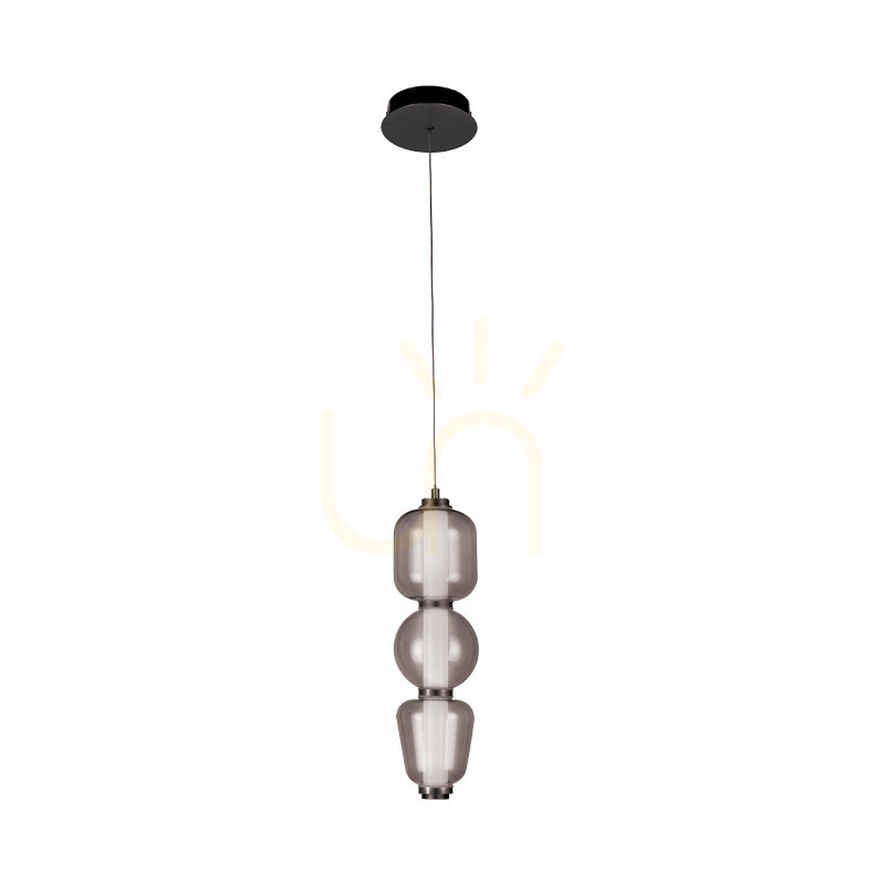 Jelölje be Függőlámpa Zambelis LED 12W 3000K fekete matt füstölt üveg 12 cm Függőlámpa Zambelis LED 12W 3000K fekete matt füstölt üveg 12 cm