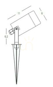 E312 leszúrható kerti reflektor GU10 max 7 W IP54, fekete ABS, tüske és 30 cm kábel, Zambelis small 2