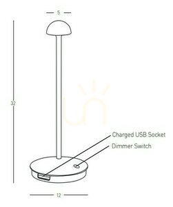 Zambelis E313 hordozható kültéri LED asztali lámpa fehér 2W IP54 32 cm small 2