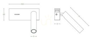 Fali lámpa LED 3W fekete Zambelis small 2