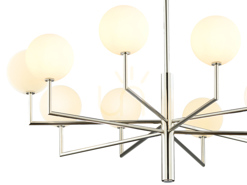 Jelölje be Jupiter FEME 1936 csillár, nikkel, 10×G9, 100 cm