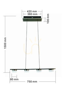 Aviano CASSIS 4 fényforrásos függeszték, fekete króm LED 7066-502 small 4