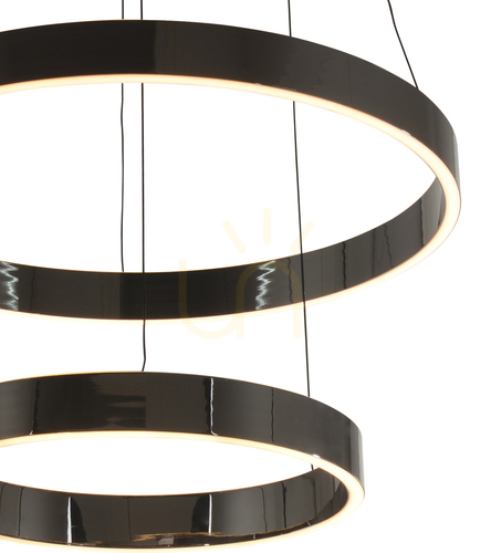 Jelölje be Aviano MARLING 6072-305 függőlámpa, két gyűrű Ø 60 és 40 cm, LED 72 W 8200 lm 3000K, fekete króm