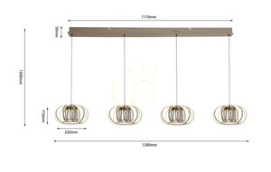 Aviano SALO 7033-413 kasmír-fekete LED függőlámpa 55 W 6200 lm 3000 K 130 cm small 5