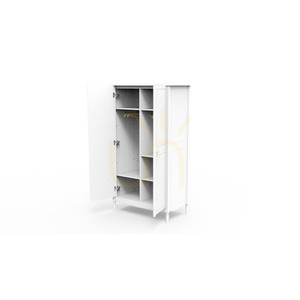 LAFAYETTE gyerekszekrény, 2 ajtós, 95x52x175 cm, fehér (Neige), tömör fa és MDF, Théo-Bébé small 4