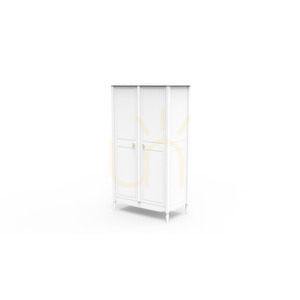LAFAYETTE gyerekszekrény, 2 ajtós, 95x52x175 cm, fehér (Neige), tömör fa és MDF, Théo-Bébé small 6