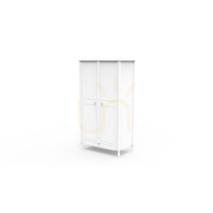 LAFAYETTE gyerekszekrény, 2 ajtós, 95x52x175 cm, fehér (Neige), tömör fa és MDF, Théo-Bébé small 0