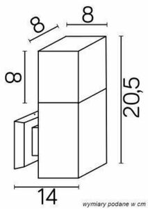 Kültéri fali lámpa SU-MA CUBE CB-K AL ezüst alumínium 20W small 3