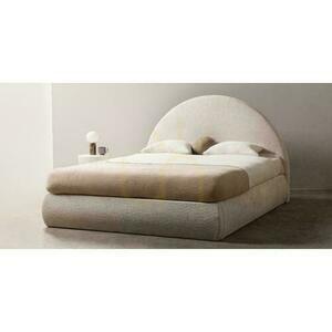 Kárpitozott ágy 140x200 cm MIMIQ Beige, tárolórekesszel small 2
