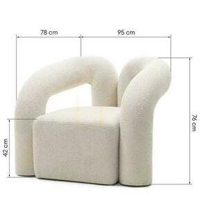 SELLEL Kárpitozott fotel világos bézs Boucle small 7