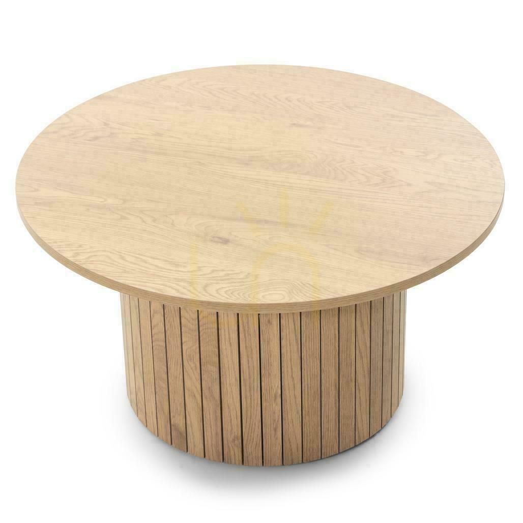 Kijelző Dohányzóasztal 80 cm UNANIME tölgyfa Lamellákkal Dohányzóasztal 80 cm UNANIME tölgyfa Lamellákkal