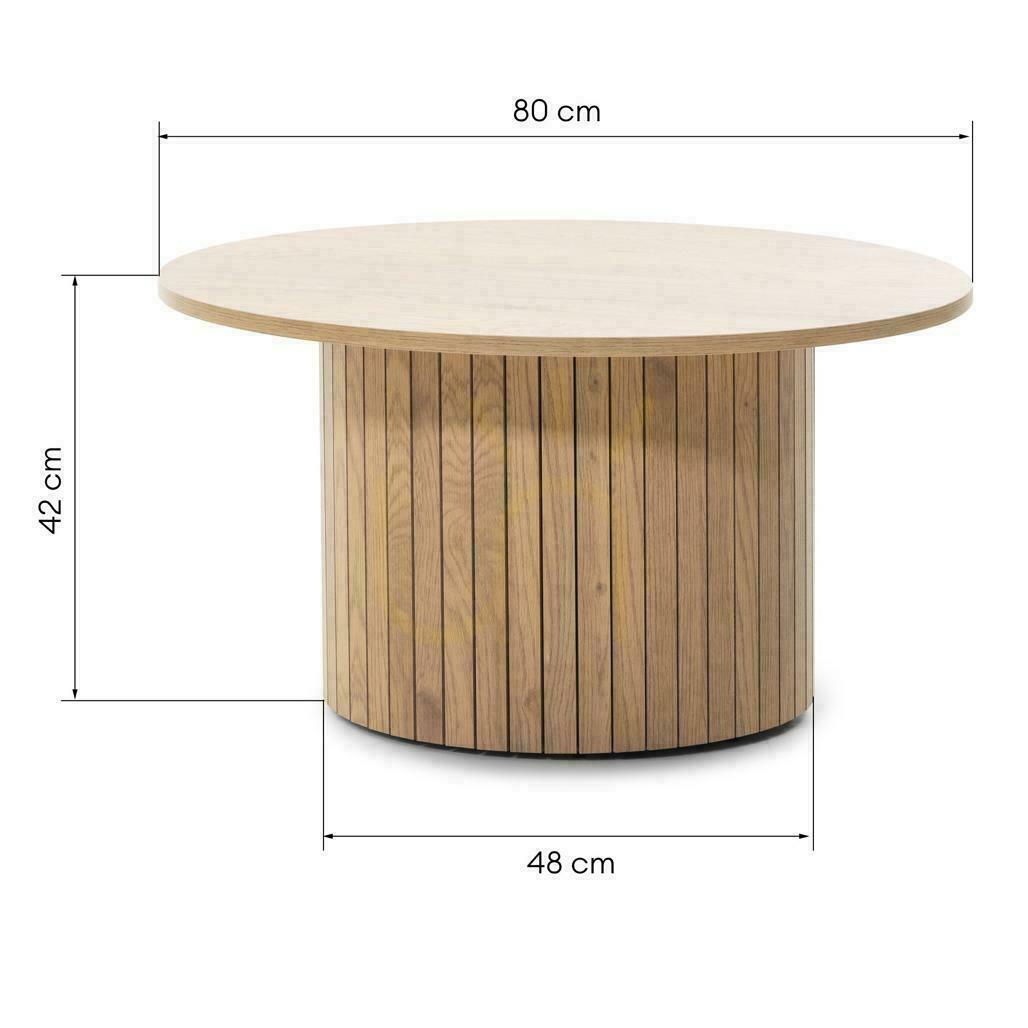 Előadás Dohányzóasztal 80 cm UNANIME tölgyfa Lamellákkal Dohányzóasztal 80 cm UNANIME tölgyfa Lamellákkal