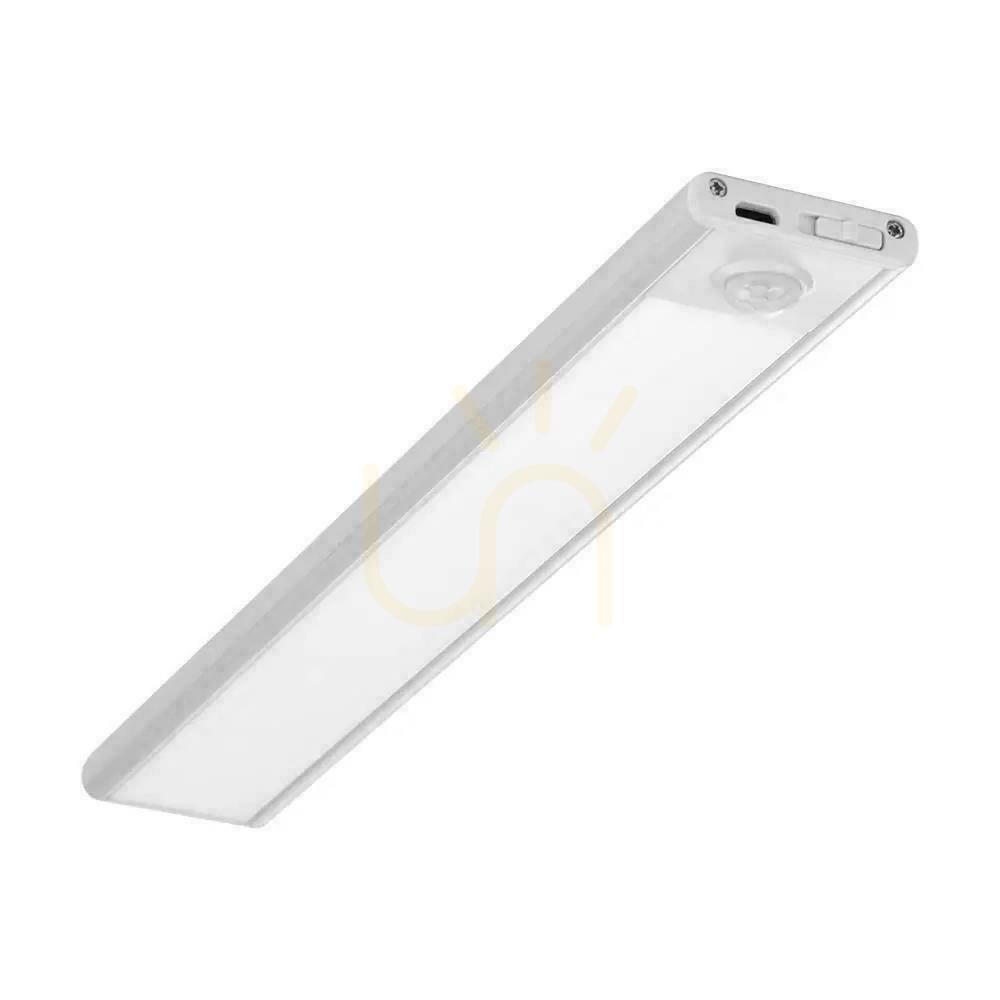 Kilátás V-TAC 1.5W LED-es szekrény alatti lámpatest ezüst mozgásérzékelő USB töltés 30cm VT-8141 3000K 110lm V-TAC 1.5W LED-es szekrény alatti lámpatest ezüst mozgásérzékelő USB töltés 30cm VT-8141 3000K 110lm