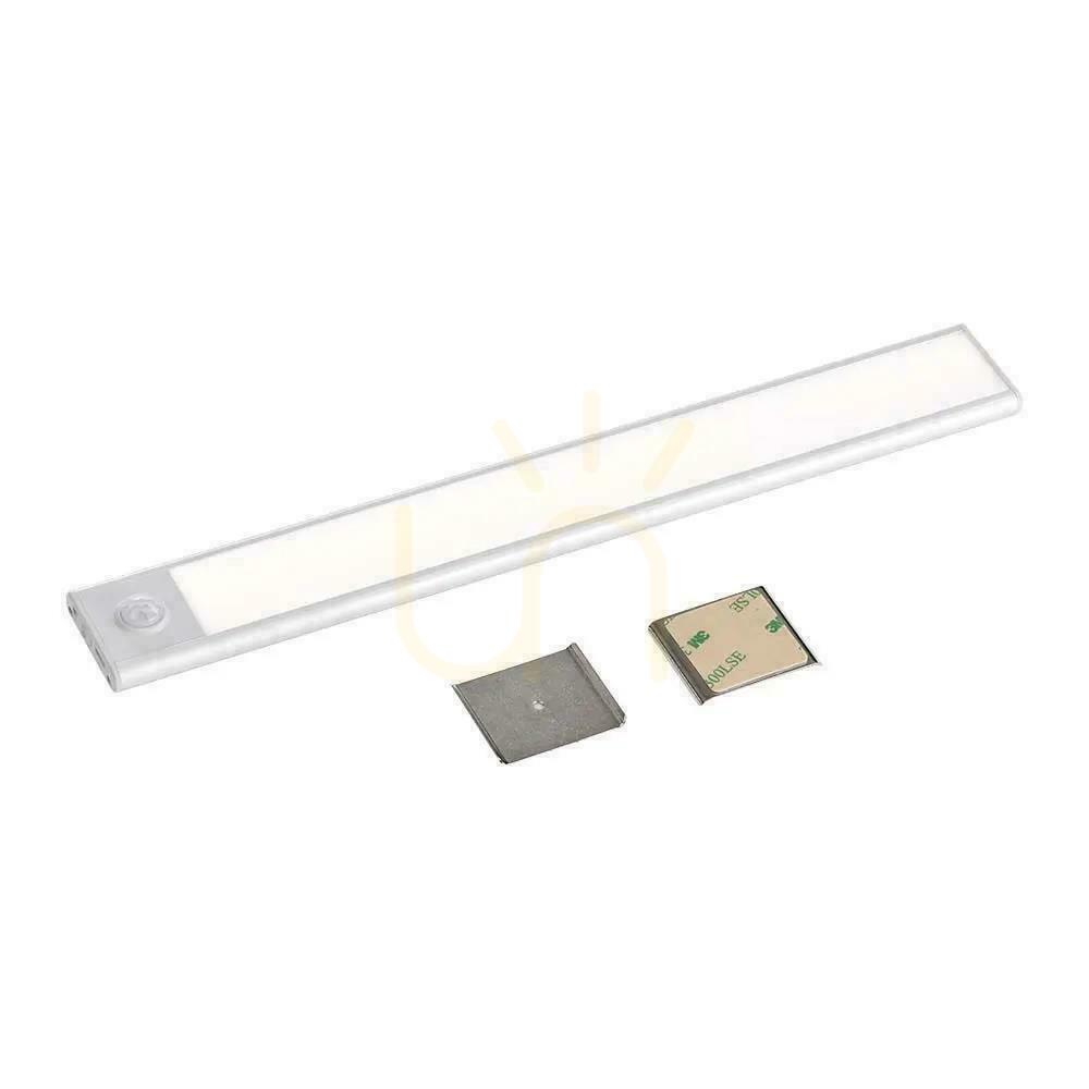 Kijelző V-TAC 1.5W LED-es szekrény alatti lámpatest ezüst mozgásérzékelő USB töltés 30cm VT-8141 3000K 110lm V-TAC 1.5W LED-es szekrény alatti lámpatest ezüst mozgásérzékelő USB töltés 30cm VT-8141 3000K 110lm