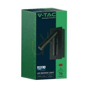 LED-es lámpatest V-TAC 2W COB CREE fali lámpa fekete hotel ágy kapcsoló VT-88061-B 3000K 76lm small 4