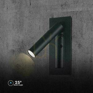 LED-es lámpatest V-TAC 2W COB CREE fali lámpa fekete hotel ágy kapcsoló VT-88061-B 3000K 76lm small 6