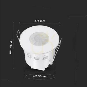 Mozgásérzékelő 360st süllyesztett kerek fehér 1000W LED IP54 V-TAC VT-81042 5 év garancia small 1