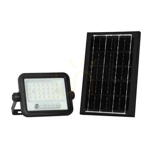 Jelölje be V-TAC 50W CCT napelemes LED projektor távvezérlésű automatikus időzítő IP65 fekete VT-54W 700lm 3 év garancia